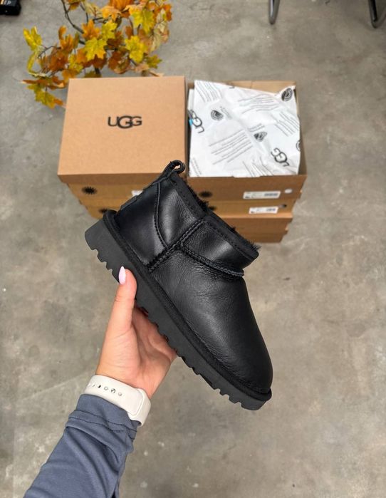 р36-40 Жіночі шкіряні уггі UGG ultra mini leather