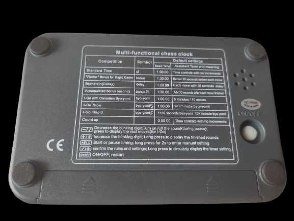 Turniejowy zegar szachowy "polgote" | 8 trybów | baterie gratis