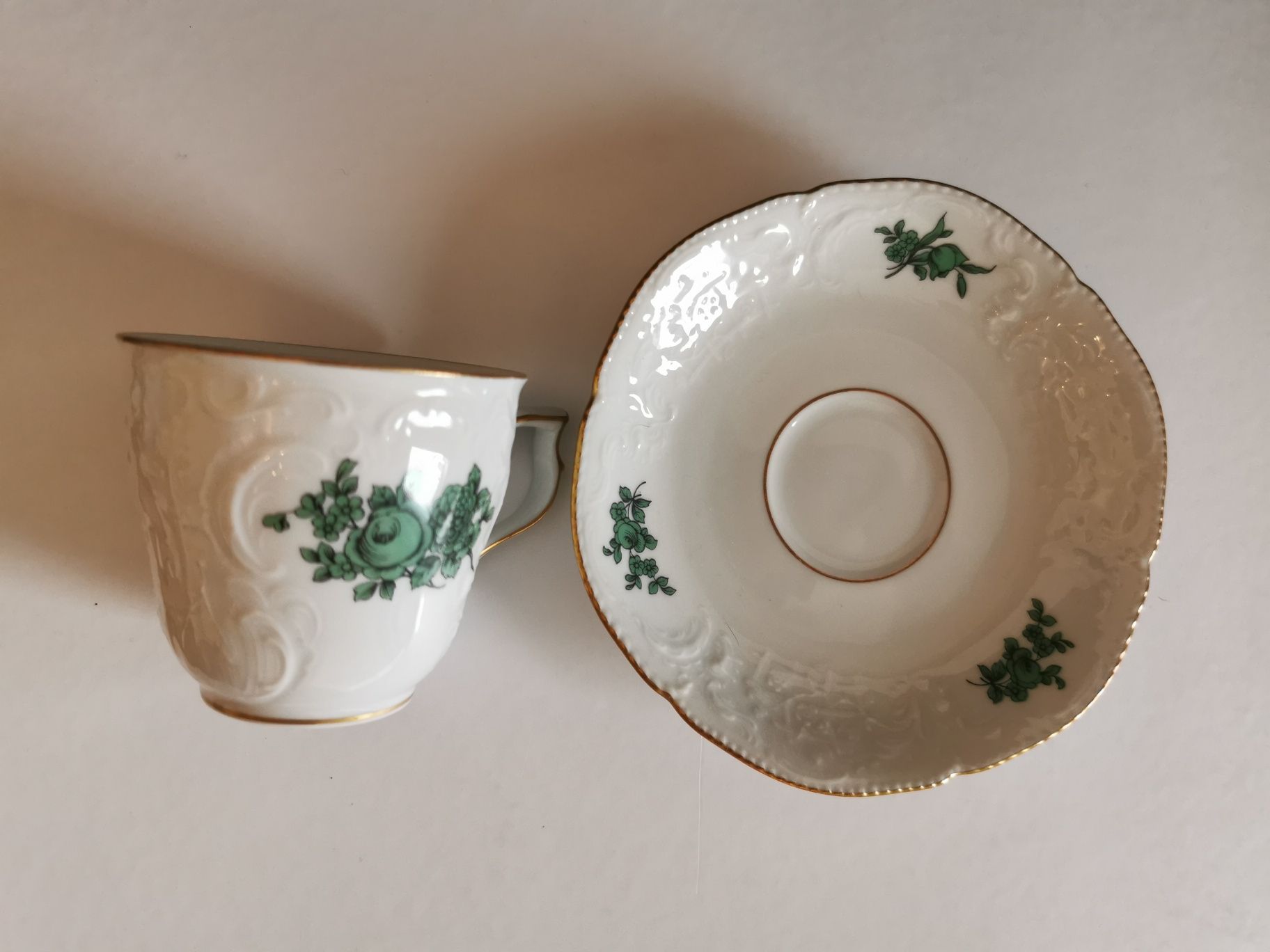 Rosenthal Sanssouci Grüne Blume/Zielony Kwiat Filiżanka i spodek