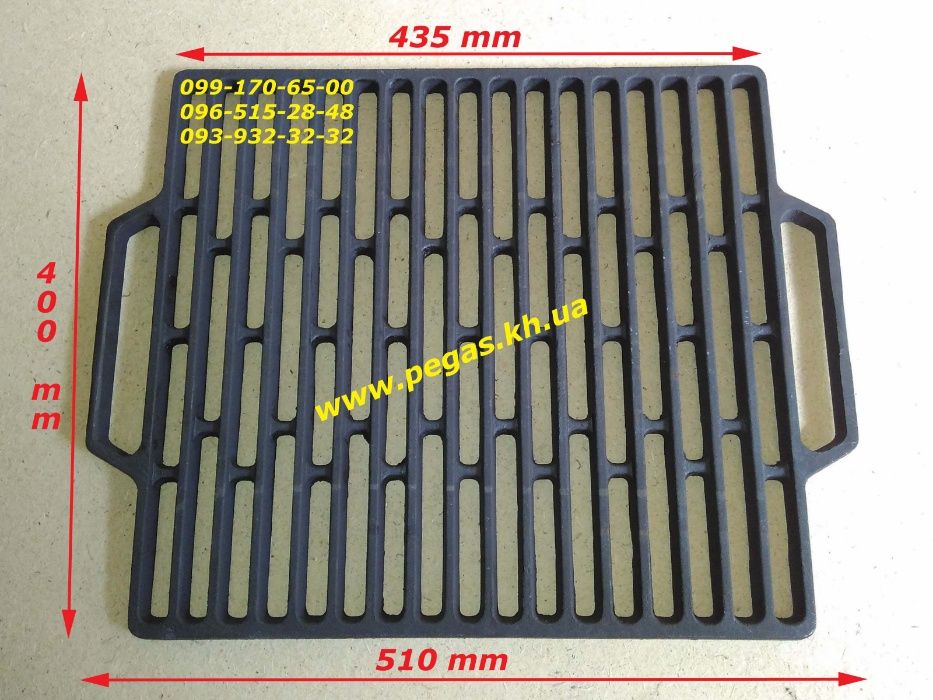 Плита чугунная печная 410х355 мм печи, барбекю, казан, мангал