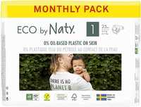 Pieluchy Eco by Naty, rozmiar 1, 2-5 kg, 3 x 25 sztuk (75 pieluszek)