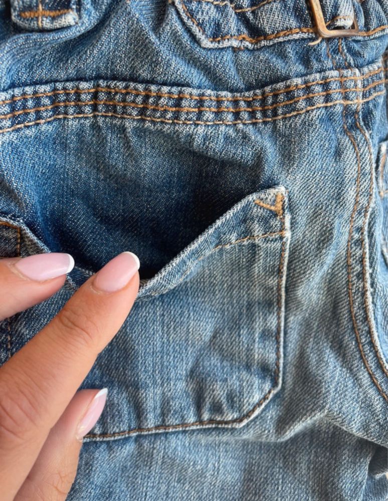 Jeansy szelki dla chlipca h&m 74cm 6-9 mcy