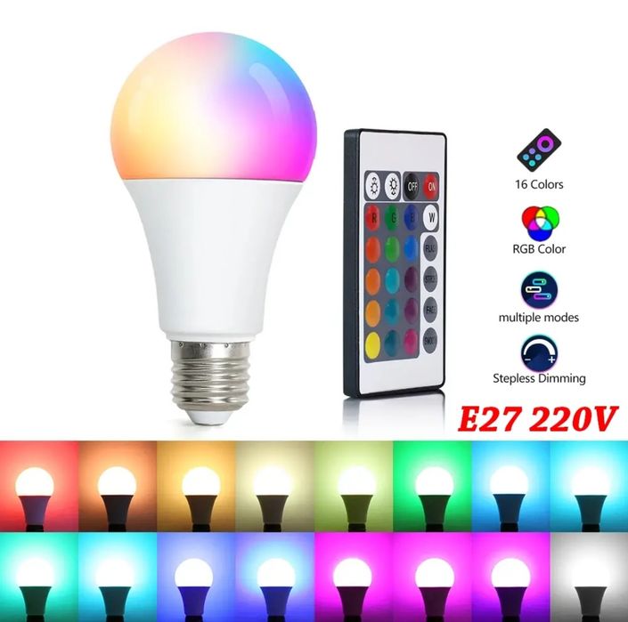 RGB лампочка E27