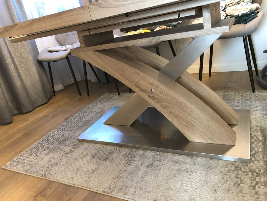 Stabilny i nowoczesny stół do jadalni 160x90 +60cm po rozłożeniu