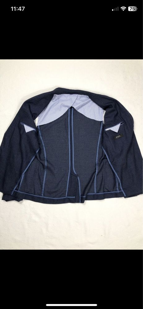 Elegancka Granatowa Marynarka Wzorzysta | Bytom | Rozmiar 50