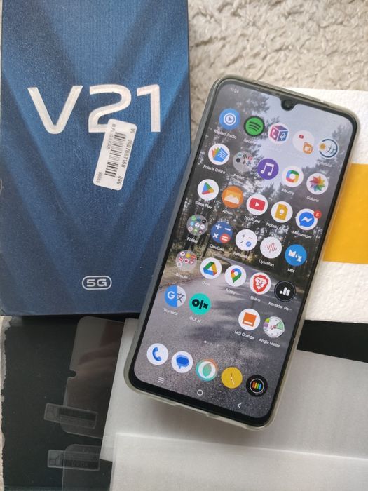 smartfon Vivo V21 5G 3x etui + 3x szkło hartowane bardzo dobry stan