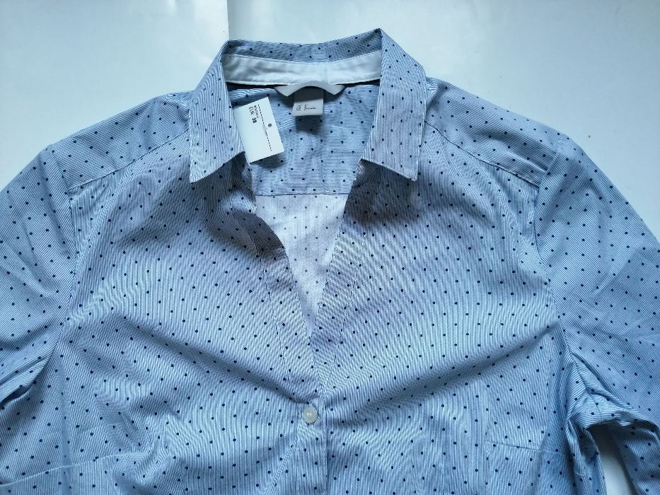 H&M HM niebieska koszula w kropki 38 - nowa