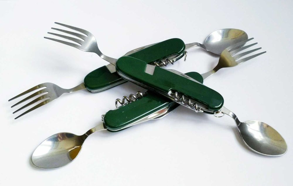 Ніж складний Туристический походный Мультитул 6 в 1 ложка, вилка, ніж