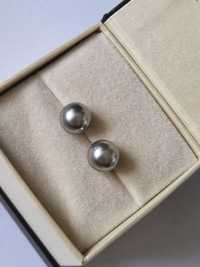 Perełki w kolorze srebra, 9 mm, nowe, Kolczyki sztyfty