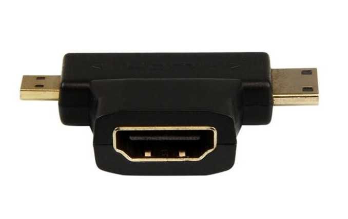 Adapter 2w1 gniazdo HDMI wtyk MicroHDMI MiniHDMI * Video-Play
