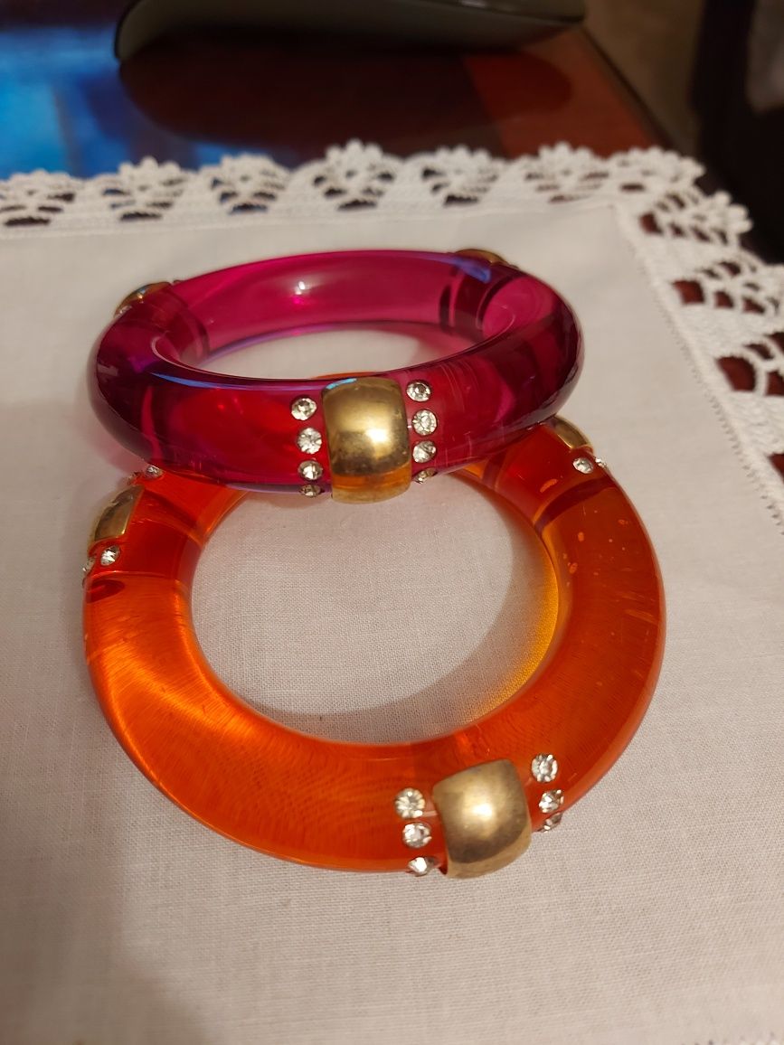 2 Pulseiras Italianas, Laranja e Fúcsia.
