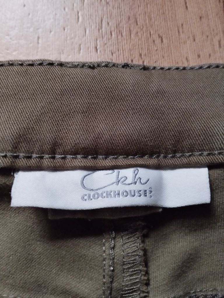 C&A Clockhouse 42 chinosy spodnie materiałowe khaki jesień