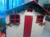 Casa de madeira decoração de natal
