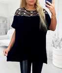 Bluzka plus size t-shirt bawełna duży rozmiar bawełna koronka
