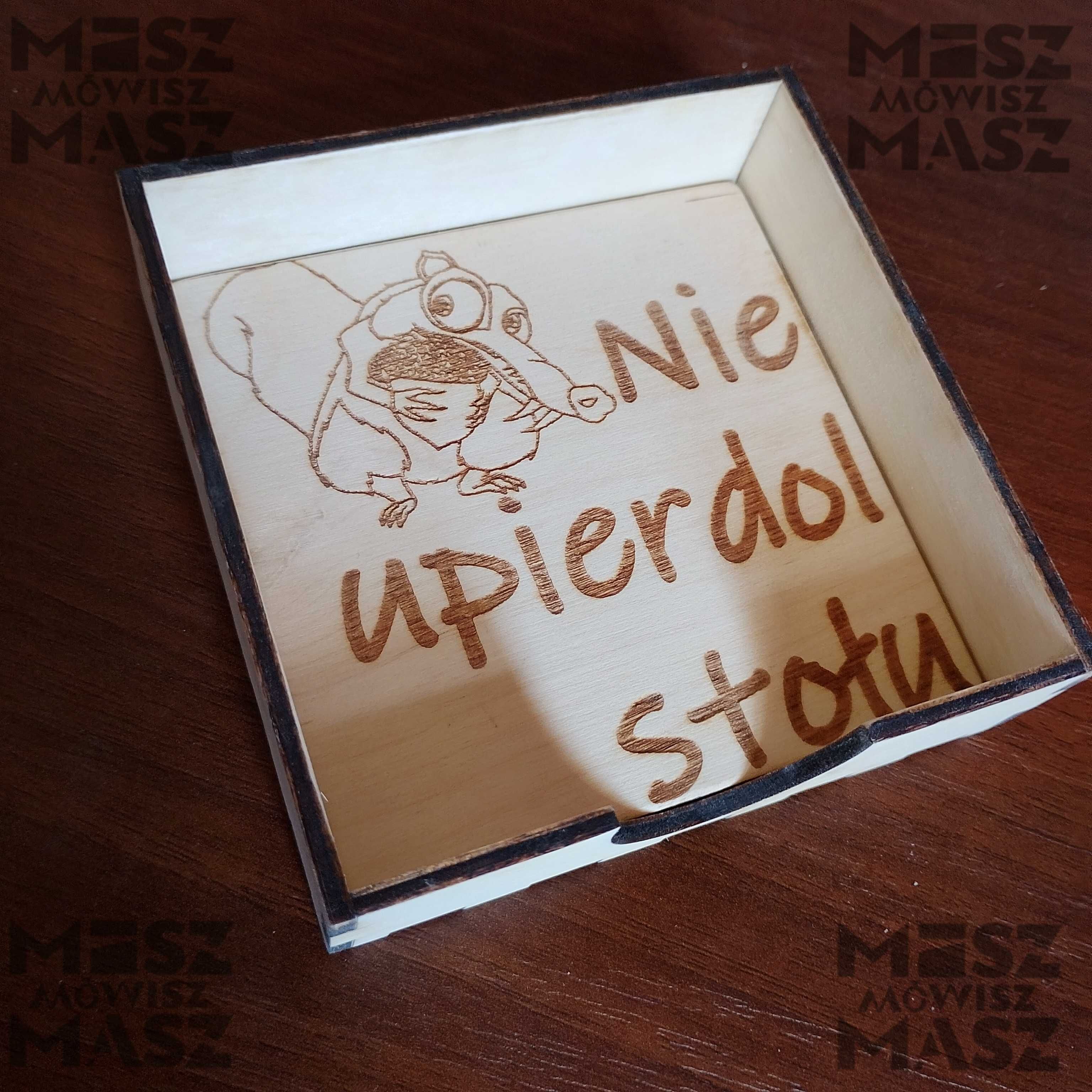 Podkładki pod kubek/szklankę 10x10cm, drewno grawer #MiszMówiszMasz