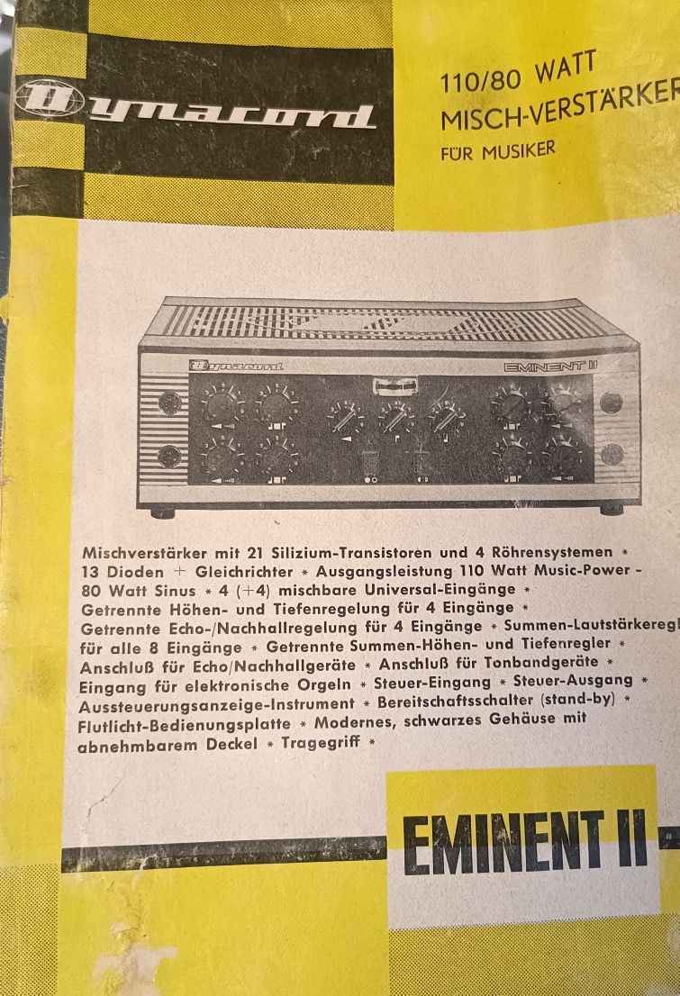 Dynacord Eminent II wzmacniacz lampowy gitarowy