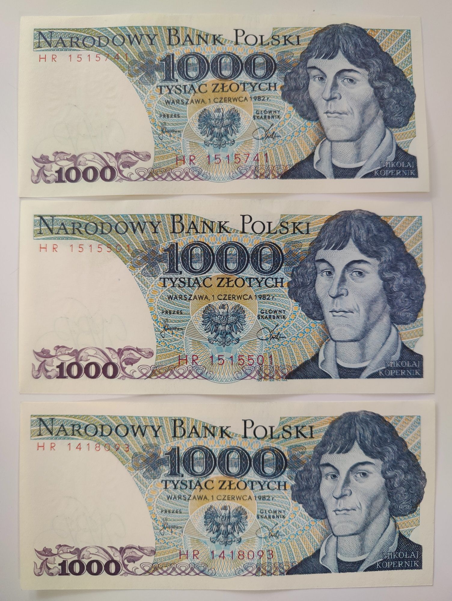 banknot 1000 zł Kopernik PRL stan UNC 1 złotych