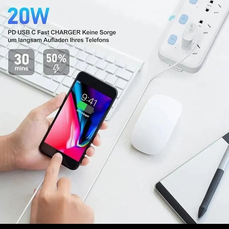 Ładowarka szybka PD 20W do iPhone iPad, 1m