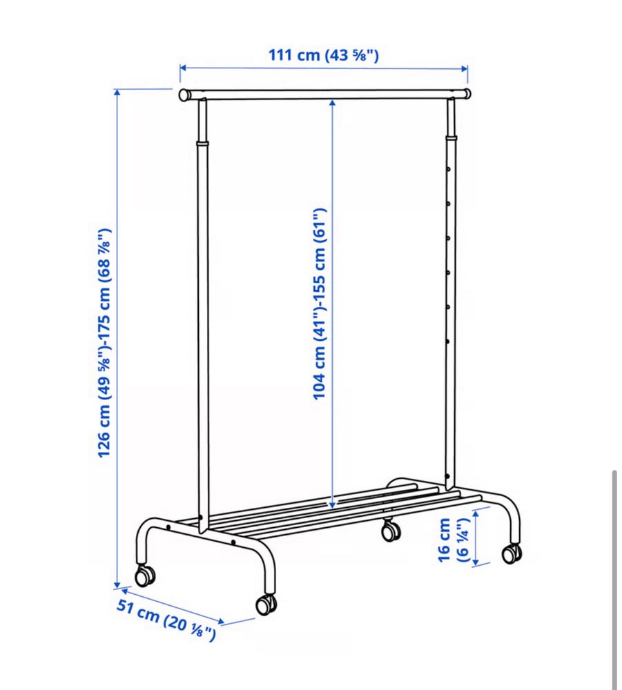 RIGGA suporte p/cabides, branco
