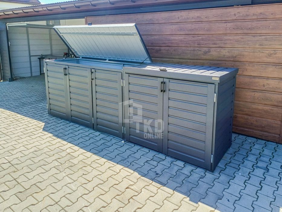 Zabudowa Koszy Na Śmieci Wiata  Obudowa 345X80X120 Cm 5X240L  Tkd349