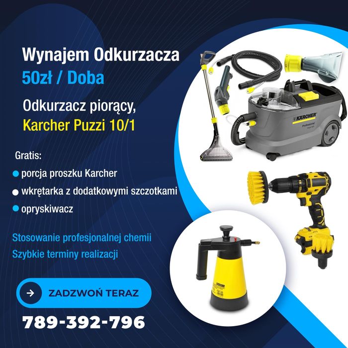 Wynajem Wypożyczenie Szczecin Odkurzacz Piorący Karcher Puzzi 10