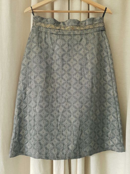 Spódnica Monnari 38 elegancka złota nitka pasek ozdobny wysoki stan