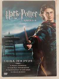 Caixa Colecção 8DVD Harry Potter 1-4 Anos