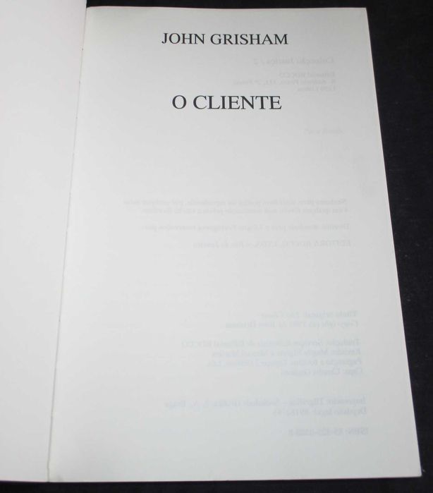 Livro O Cliente John Grisham