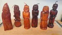 Zestaw  5szt.  woskowych świec figurkowych