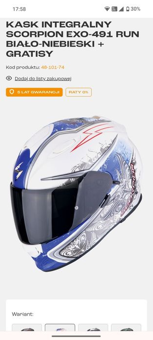 Kask inegralny Scorpion EXO rozm.S Nowy!!