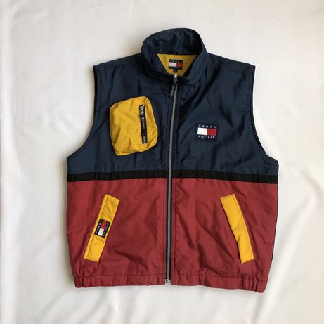 Безрукавка Vintage 90’s Tommy Hilfiger Big Logo Multicolor Vest Винтаж