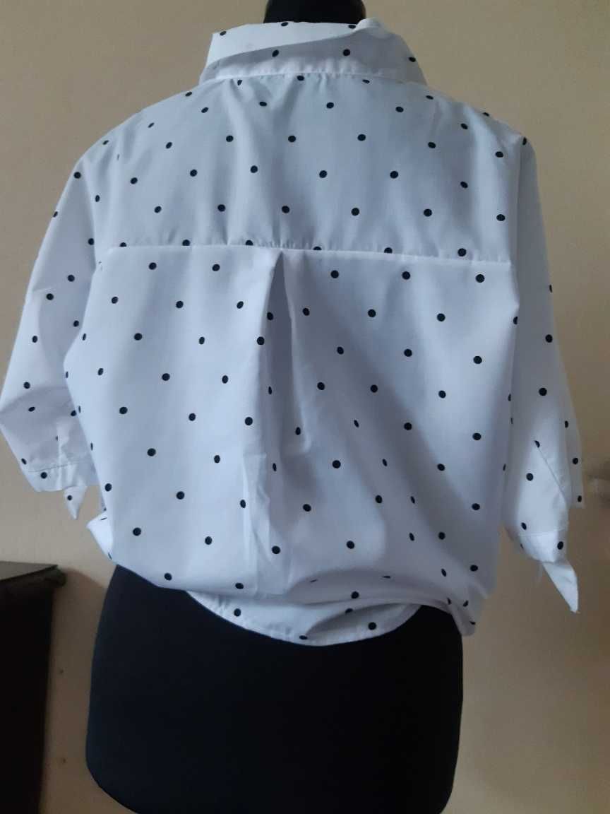 koszula bluzka w kropki nietoperz bombka retro vintage 44-46