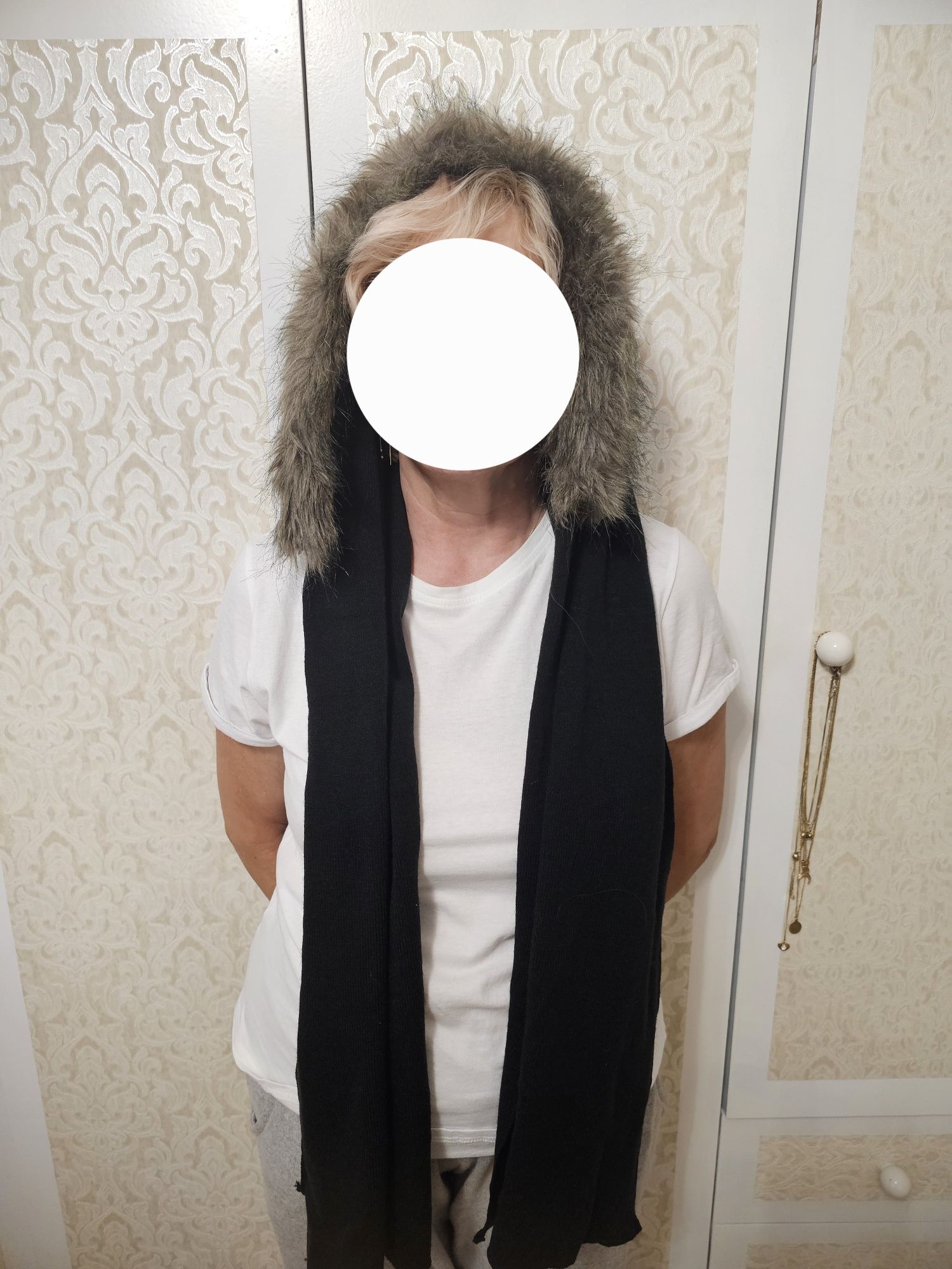 Komin kominiarka kominokaptur czapka balaclava vintage futerko czarny