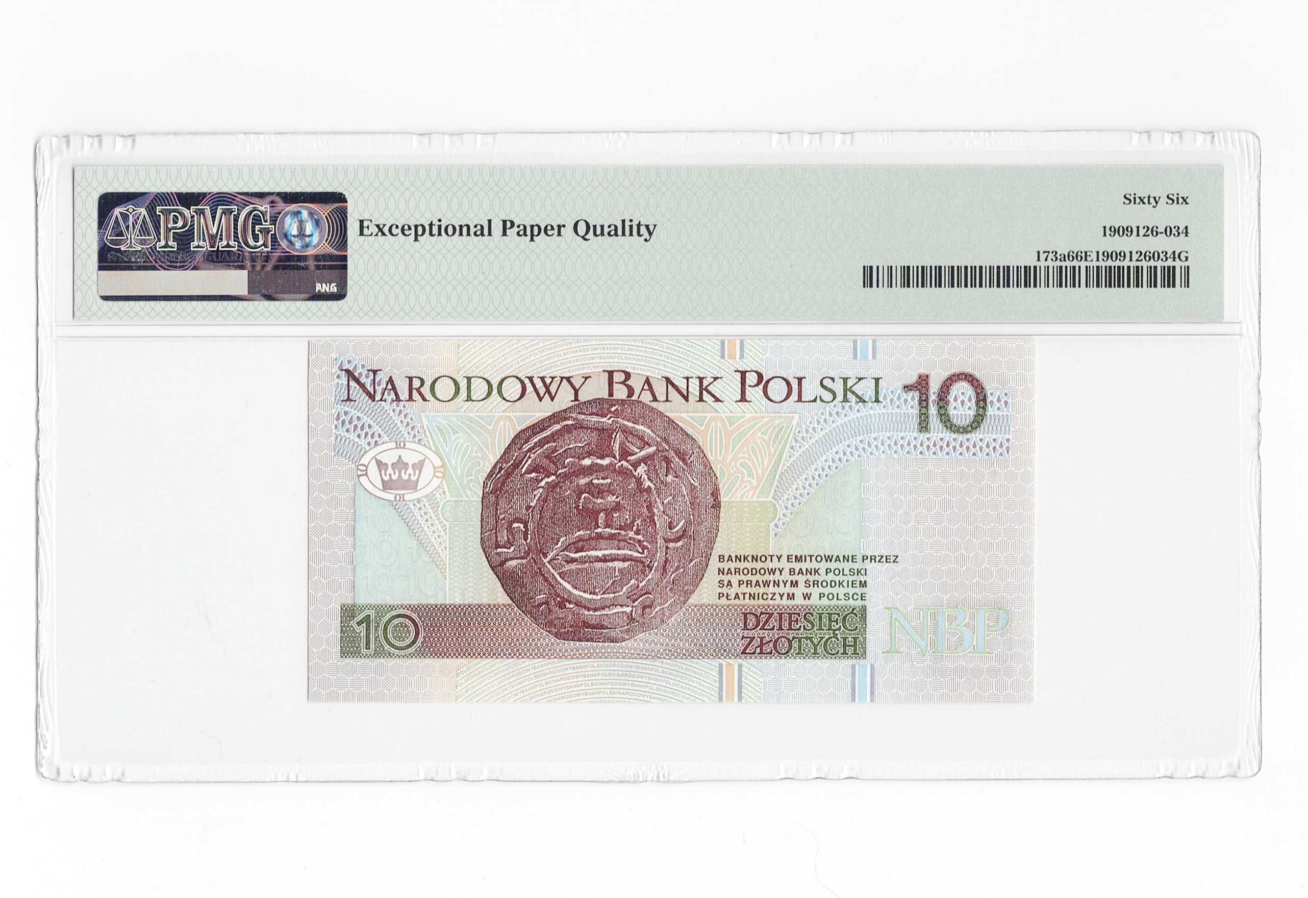 10 zł 1994 AA PMG 66 UNC 10 złotych 1994 AA pierwsza seria