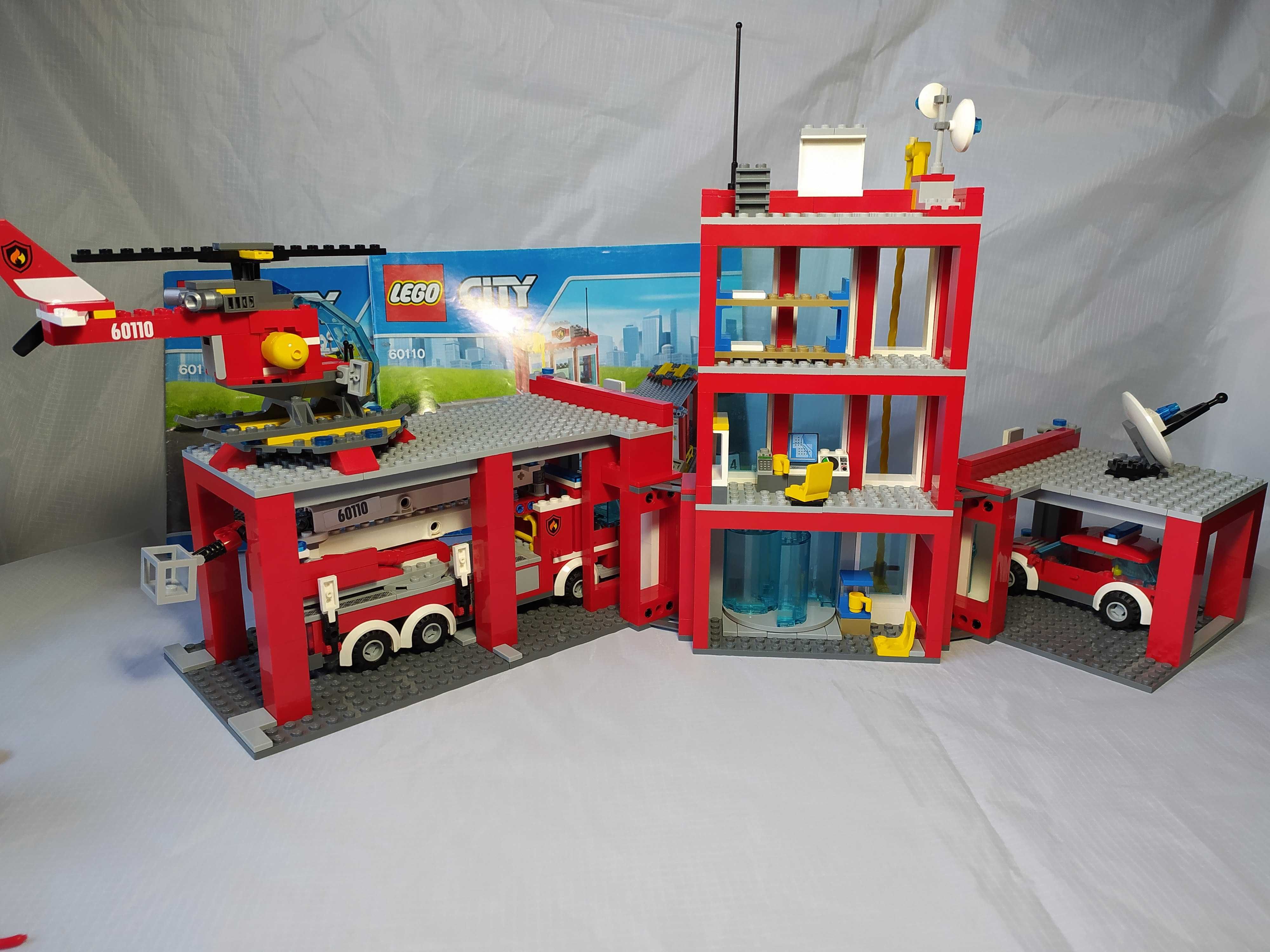 Oryginalny zestaw Lego City Remiza strażacka 60110 BDB STAN 919 ele.