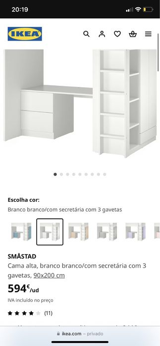 Beliche com secretária para criança IKEA