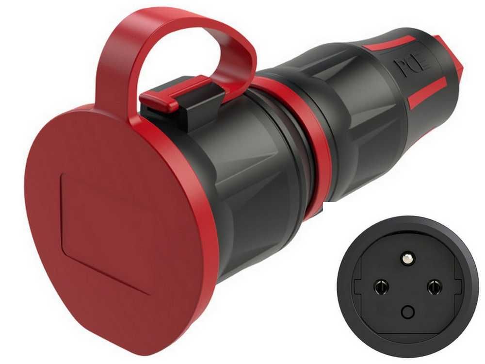 PCE 24711-sr Gniazdo jednofazowe 16A/250V 3P TOP-TAURUS2 kablowe IP54