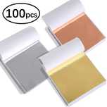 100pcs FOLHAS OURO PRATA foil resina sabão velas unhas gel talha trabalhos manuais diy artes