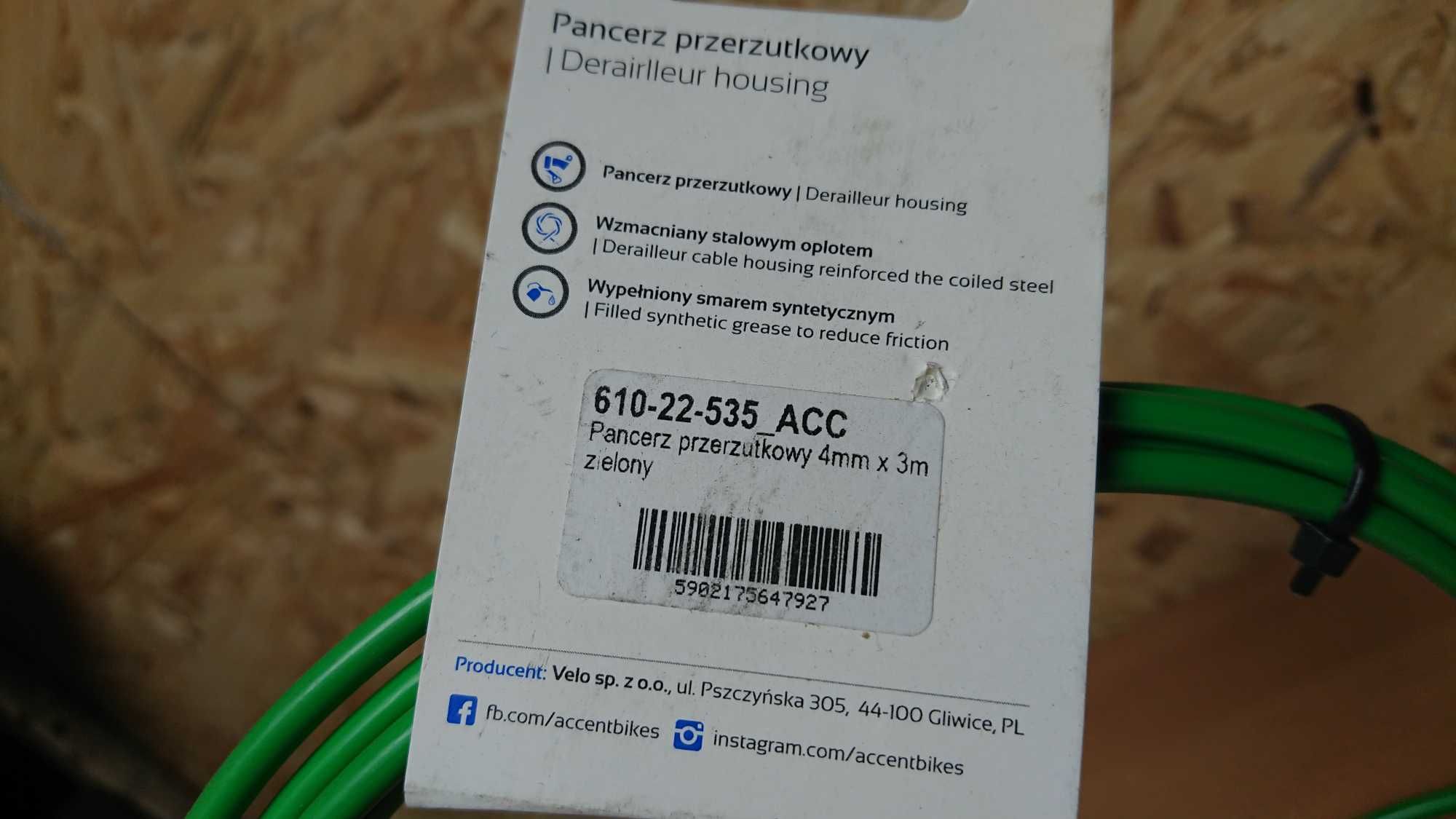 Zestaw pancerzy (hamulcowe+przerzutkowe) ACCENT zielony