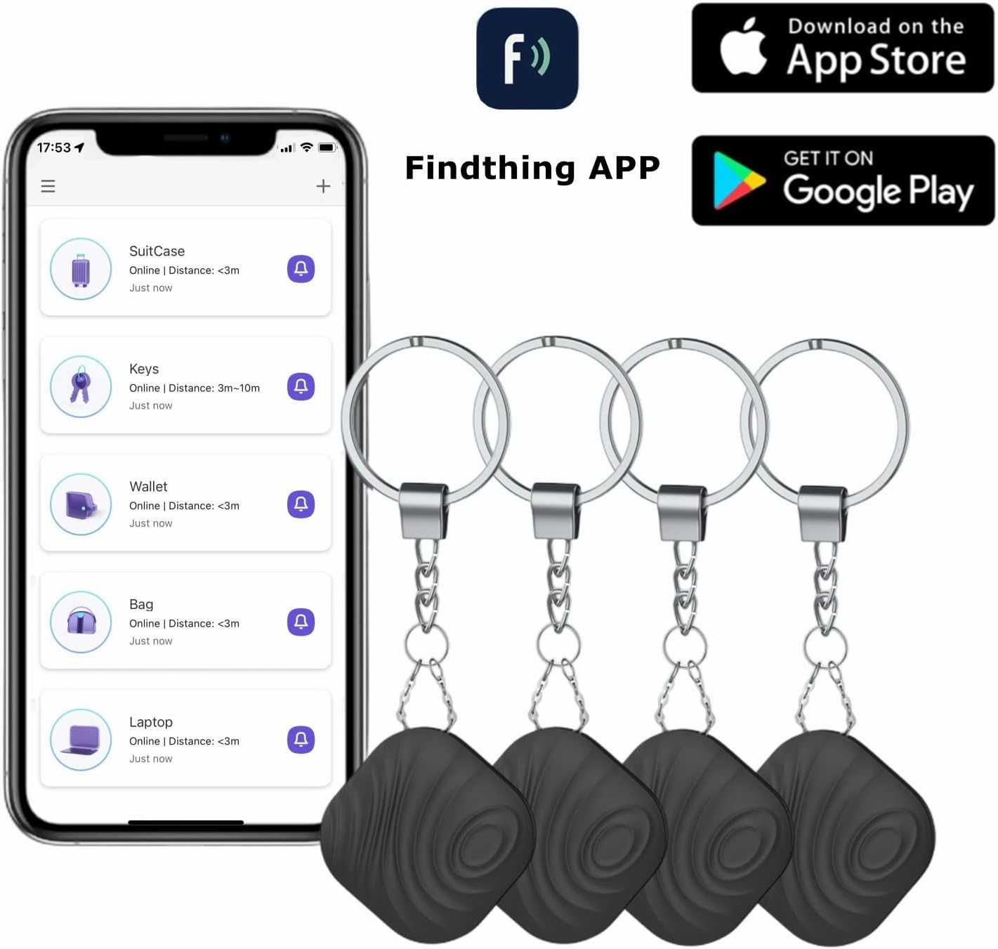 lokalizator przedmiotów Nutale coffee 4 sztuki APP iOS Android 666