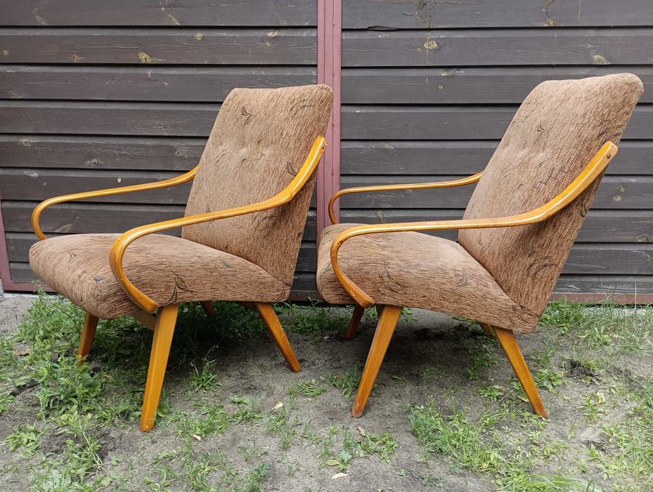 Fotele Ton proj. Jaroslav Smidek lata 60 vintage PRL