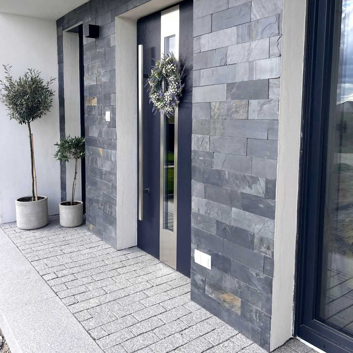 Łupek black slate 30x10 - Kamień Naturalny na Elewacje i do wnętrz