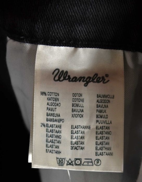 WRANGLER Texas Stretch Black Spodnie Męskie Jeans W38 L36 Bawełna