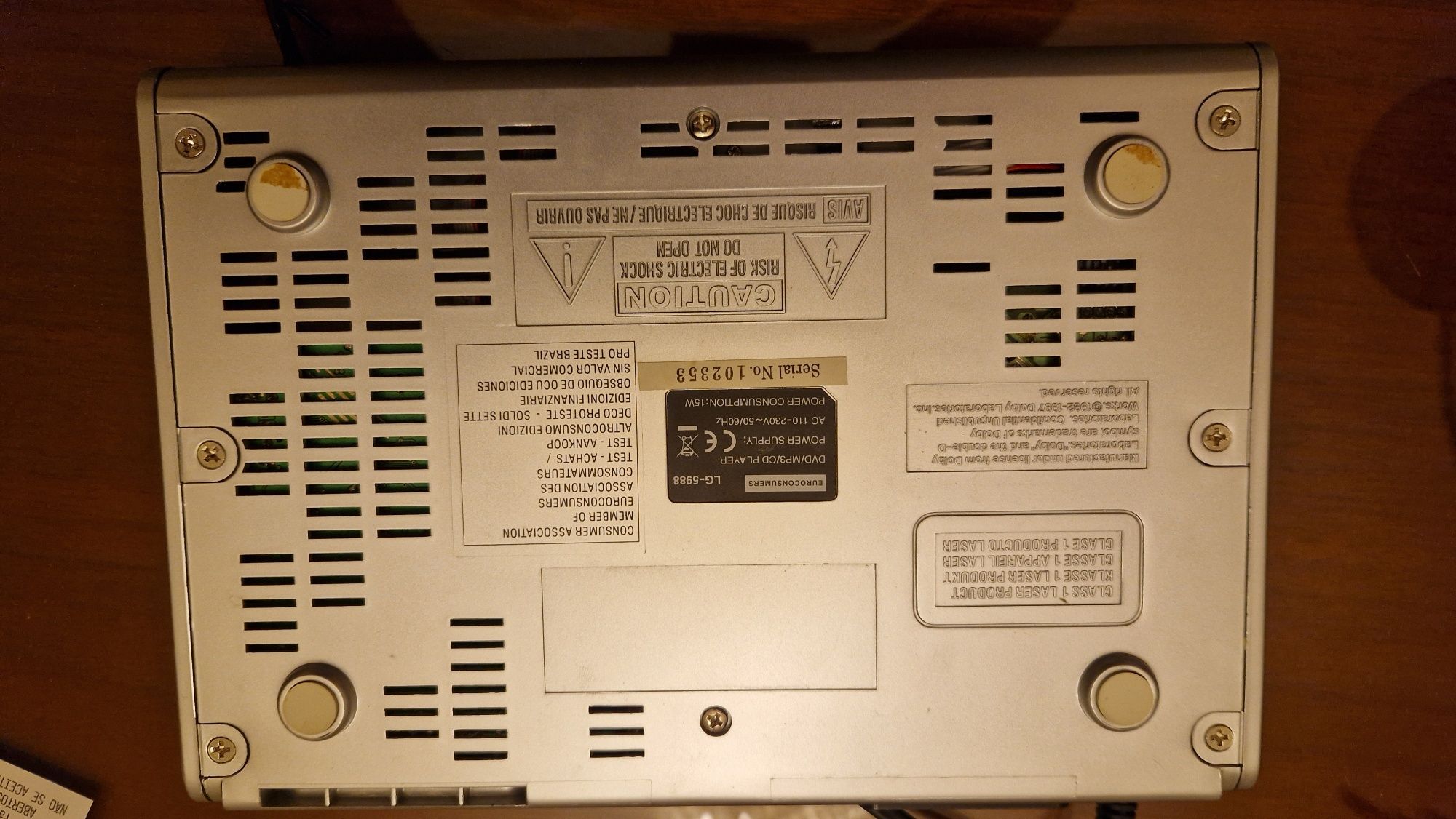 Leitor de video e audio a laser
