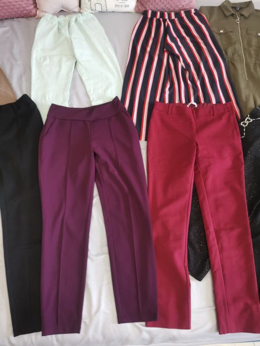 Zestaw spodni materiałowych eleganckich XS stan bdb markowe