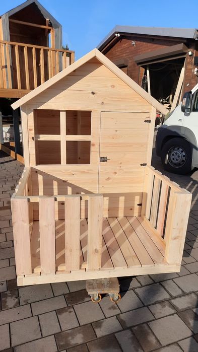 Domek drewniany dla dziecka, plac zabaw, prezent na zajączka,