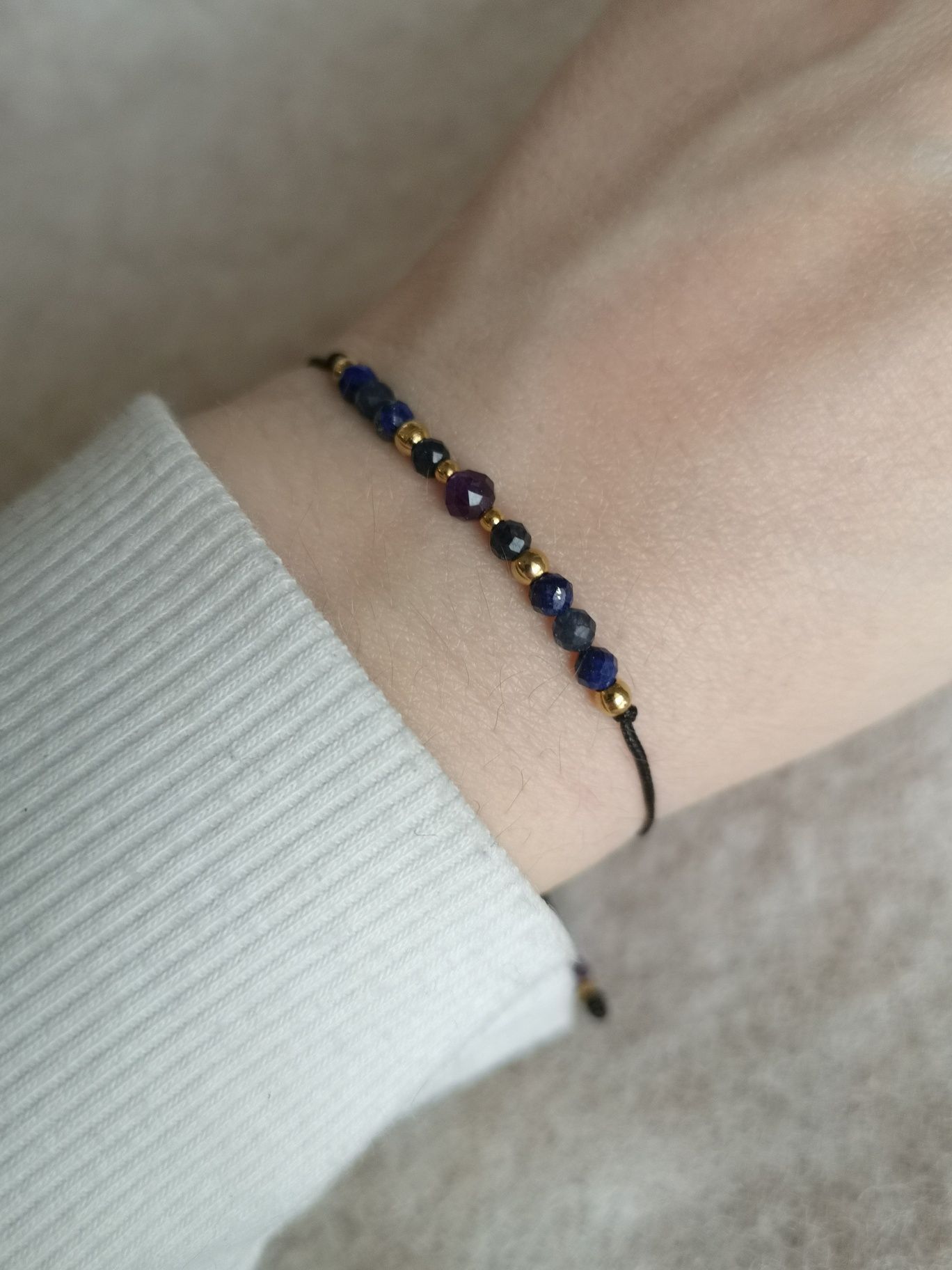 Bransoletka z kamieni naturalnych Ametyst Szafir Lapis Lazuli