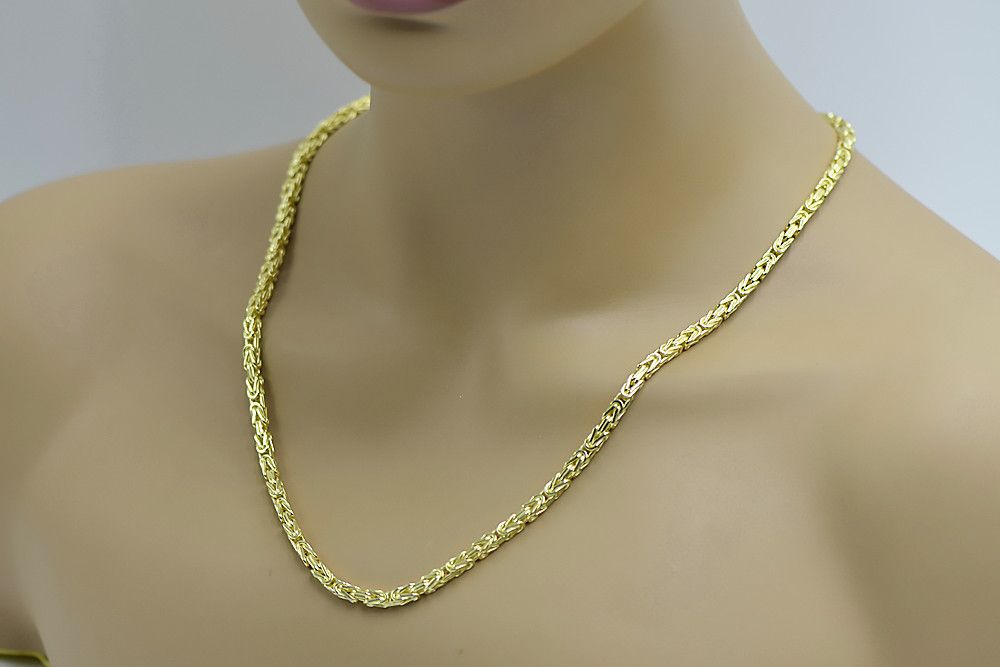 Srebrny łańcuszek pozłacany 925 Królewski Bizantyjski cc014yp 4mm Wr