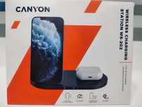 Беспроводное зарядное устройство Canyon WS-202 2 в 1 QI Black