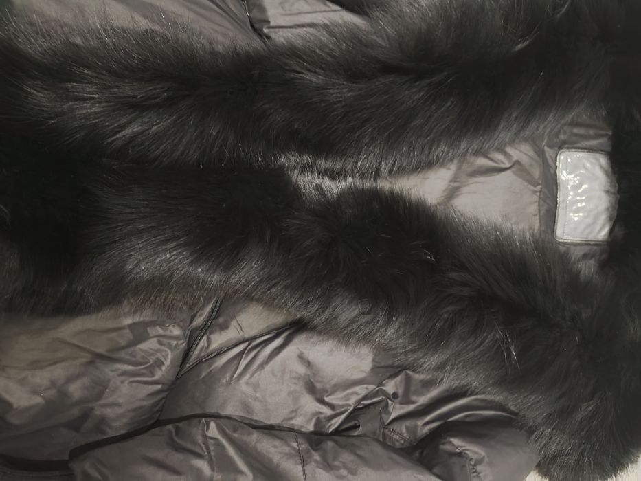 Kurtka lis futro jenot s m czarna ściągacze rękawy miss foto